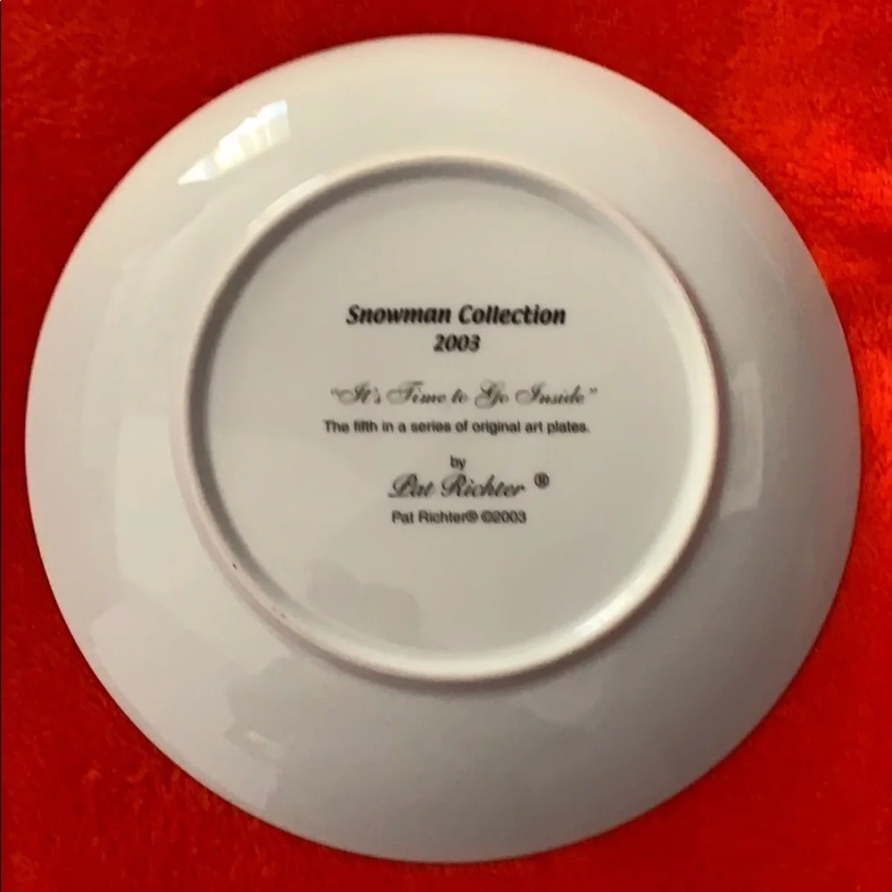 Pat Richter Snowman Plate. NIB
